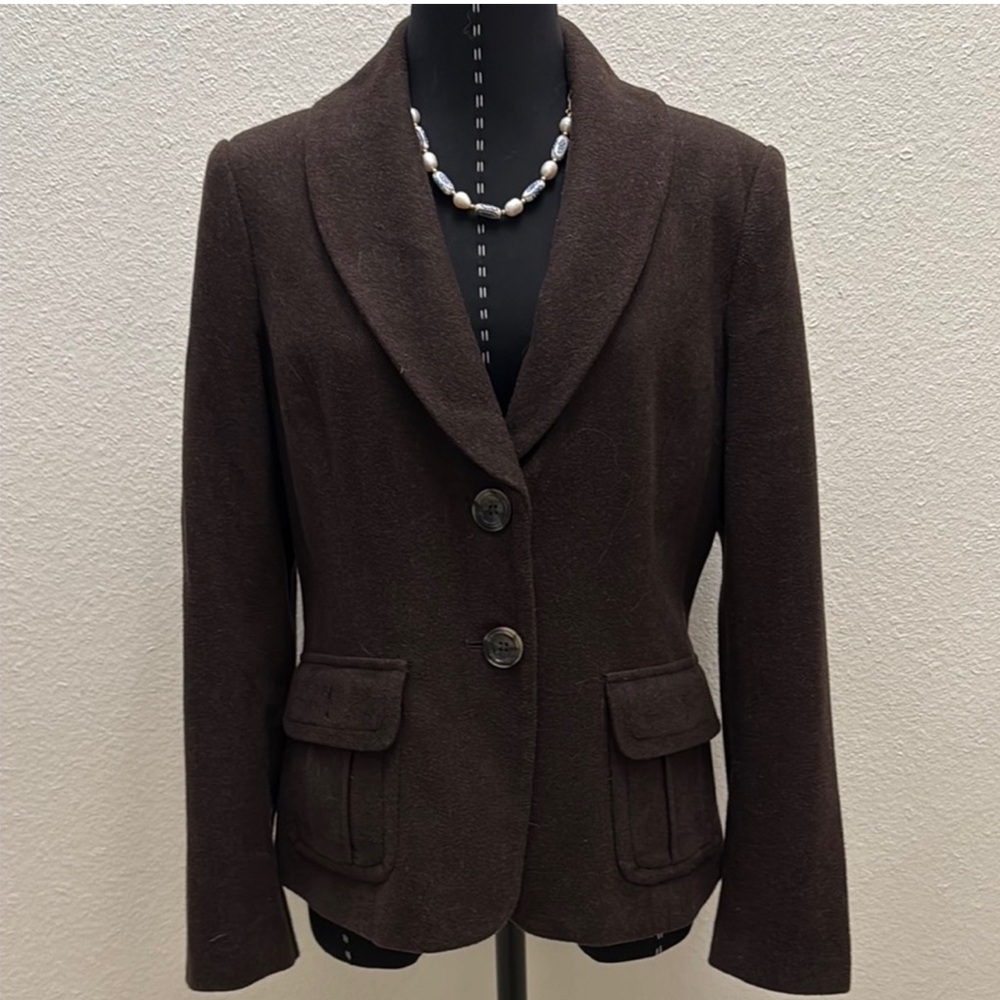 Eddie Bauer Dark Brown Wool Blend Women's Blazer - Picture 5 of 8